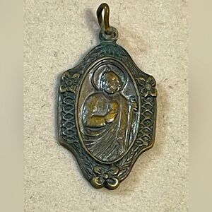 Vintage Catholic Religious Metal Charm Pendant Holy